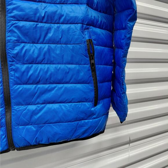 Spyder Mens Large Hooded Jacket Electric Blue Packable ThermoWeb Water Resistant - Picture 5 of 16